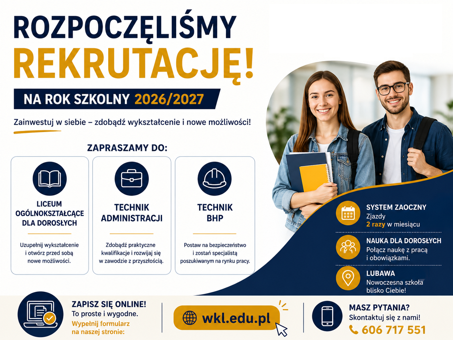 Liceum Lubawa | Rekrutacja 2026-2027 | Szkoła Policealna | Technik Administracji | Matura | Technik BHP